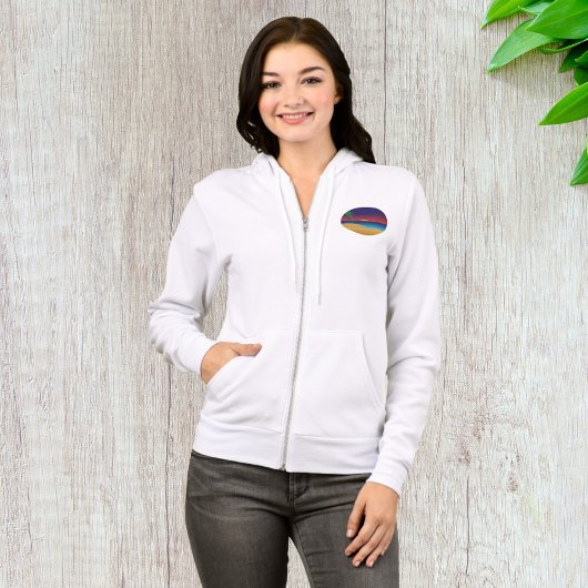 Tropical Sunset Beach Palm Blätter Ocean Waves Hoodie