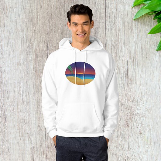 Tropical Sunset Beach Palm Blätter Ocean Waves Hoodie
