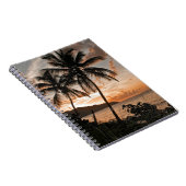 Tropical Sunset Beach Palm Tree Beach Notizblock (Rechte Seite)