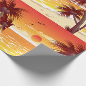 Tropical Sunset Beach Palm Tree Island Geschenkpapier (Ecke)