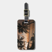 Tropical Sunset Beach Palmen Gepäckanhänger (Vorderseite vertikal)