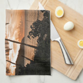 Tropical Sunset Beach Palmen Küchentuch (Viertel Falte)