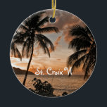 Tropical Sunset Beach Palms St. Croix USVI Keramik Ornament<br><div class="desc">Tropical Sunset Beach Palms St. Croix USVI Keramik Ornament - diese romantische Landschaft wurde in Cane Bay in St. Croix US Jungfrau Islands fotografiert. Ich Liebe, wie der Sonnenuntergang, die Palmen und die Hügel zusammenkommen, um ein entspannendes Sonnenuntergangsfoto zu machen. Ich hoffe, es bringt eine entspannende und friedliche Ergänzung zu...</div>