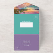 Tropical Sunset Beach QR Code Ocean All In One Einladung (Außenbereich)