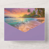 Tropical Sunset Beach QR Code Ocean All In One Einladung (Rückseite)