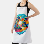 Tropical Sunset Beach Relaxing Pixel Art Paradies Schürze (InSitu)