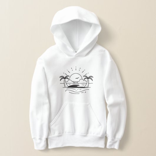 Tropical Sunset Beach Scene - Girls’ Hoodies. Hoodie (Ablage )