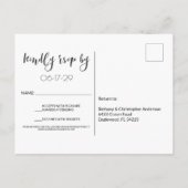 Tropical Sunset Beach String Lights Wedding RSVP Einladungspostkarte (Rückseite)