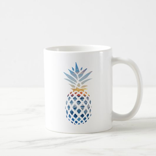 Tropical Sunset Beach Szene Ananas Kaffeetasse (Rechts)