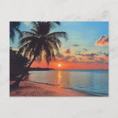 Tropical Sunset Beach Szene Postkarte (Vorderseite)