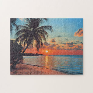 Tropical Sunset Beach Szene Puzzle