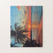 Tropical Sunset Beach Szene Puzzle (Vertikal)