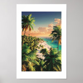 Tropical Sunset Beach - Vibrannte Küstenart Poster