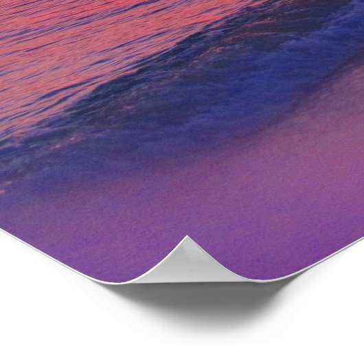 Tropical Sunset Beach Wall Poster (Ecke)