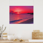 Tropical Sunset Beach Wall Poster (Küche)