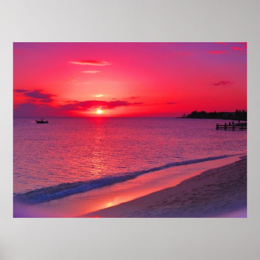 Tropical Sunset Beach Wall Poster (Vorne)