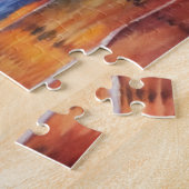 Tropical Sunset Beach Wasserfarbe, Palm, Ozean Puzzle (Seite)
