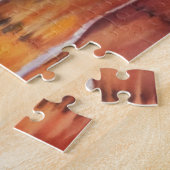 Tropical Sunset Beach Wasserfarbe, Palm, Ozean Puzzle (Seite)