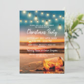 Tropical Sunset Beach Weihnachts-Party Einladung (Stehend Vorderseite)
