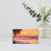 Tropical Sunset Business Card Visitenkarte (Stehend Vorderseite)