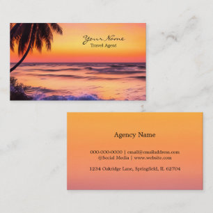 Tropical Sunset Business Card Visitenkarte