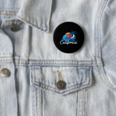 Tropical Sunset Cali Beach Waves Surfen USA Calif Button (Beispiel)