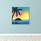 Tropical Sunset Canvas Print Leinwanddruck (Insitu (Holzboden))