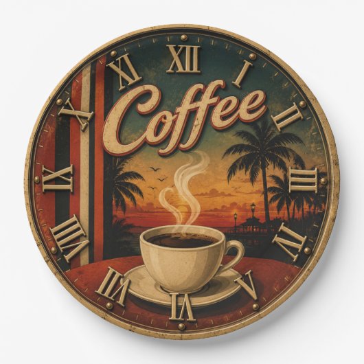 Tropical Sunset Coffee Pappteller (Vorderseite)
