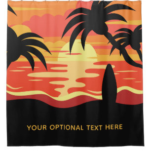 Tropical Sunset Custom Text Dusche Vorhang