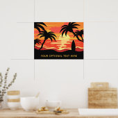 Tropical Sunset Custom Text Poster (Küche)