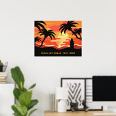 Tropical Sunset Custom Text Poster (Heimbüro)