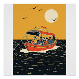 Tropical Sunset Escape – Minimalist Palm Tree Wall Poster