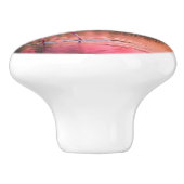 Tropical Sunset Flamingo Keramikknauf (Seitenansicht)