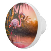 Tropical Sunset Flamingo Keramikknauf (Rechts)