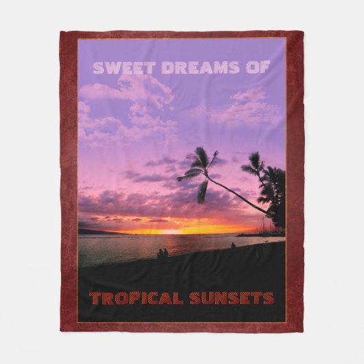 Tropical Sunset Fleece Blanket (Vorderseite)