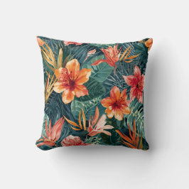 Tropical Sunset Garden Floral Jungle Pattern Kissen