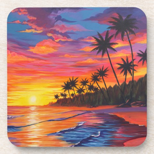 Tropical Sunset Getränkuntersetzer Getränkeuntersetzer (Vorderseite)