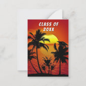 Tropical Sunset Graduation Invitation template Mitteilungskarte (Rückseite)