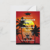 Tropical Sunset Graduation Invitation template Mitteilungskarte (Vorderseite)