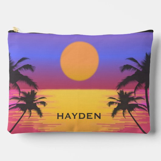 Tropical Sunset Graphic Personalisiert Zubehörtasche (Vorderseite)