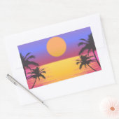 Tropical Sunset Graphic Rechteckiger Aufkleber (Umschlag)