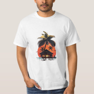 Tropical Sunset Hut T - Shirt - Ocean Escape Seren
