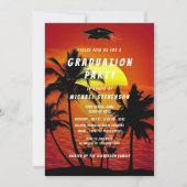 Tropical Sunset Ihr QR Code Abschluss Einladung (Vorderseite)