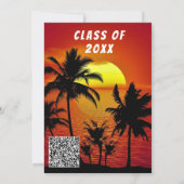 Tropical Sunset Ihr QR Code Abschluss Einladung (Rückseite)