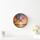 Tropical Sunset in beautiful Florida Runde Wanduhr (Zuhause)