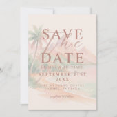 Tropical Sunset Island Beach Photo Wedding Save The Date (Vorderseite)