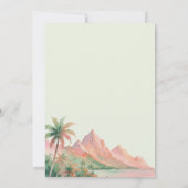 Tropical Sunset Island Beach Watercolor Wedding Einladung (Rückseite)