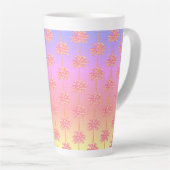 Tropical Sunset Island Girl Pink Palm Tree Milchtasse (Rechte Ecke)