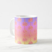 Tropical Sunset Island Girl Pink Palm Tree Tasse (Vorderseite Links)