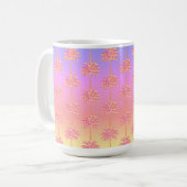 Tropical Sunset Island Girl Pink Palm Tree Tasse (Vorderseite Links)